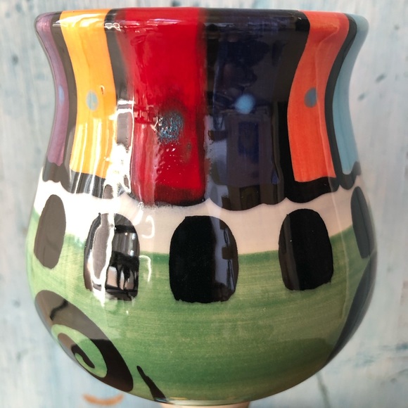 Two “Acadian” vintage ceramic wine glasses, studio art pottery - Picture 3 of 10